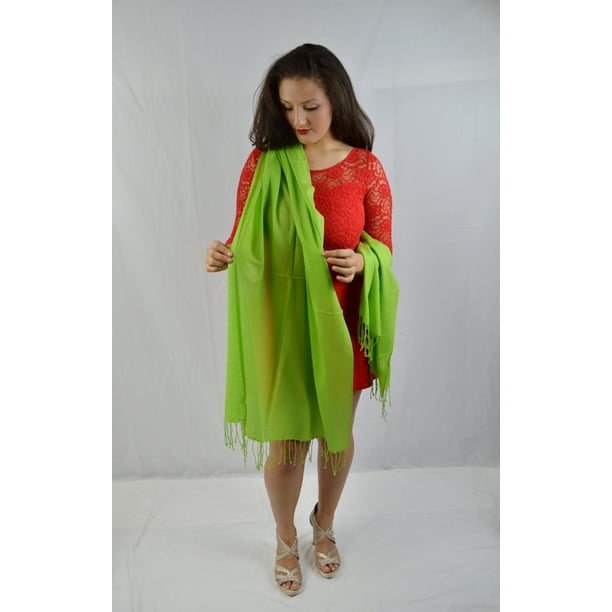 Water Pashmina Shawl Dark Bright Green Water Pashmina Shawl Dark Bright Green